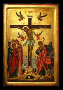 Golden Icon: Jesus crucified